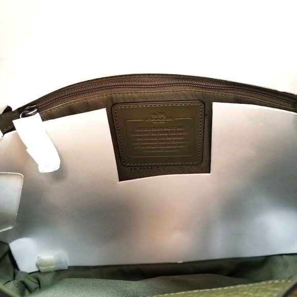 🔥LAST1♨️COACH BNWT Leather Large Bag Olive - Picture 8 of 17